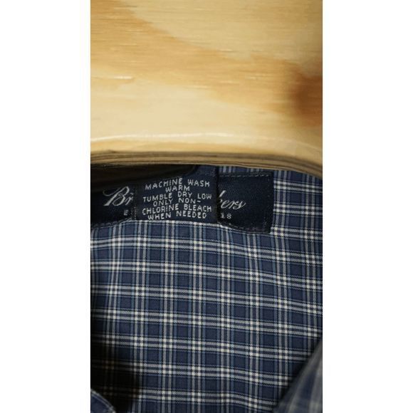 Brooks Brothers Men's Sz L Blue Check Long Sleeve Button Down Shirt - Picture 5 of 5